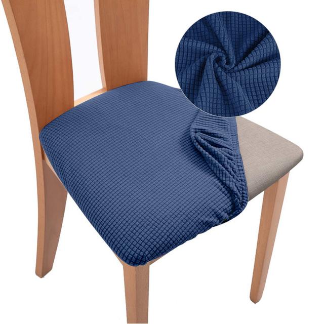 Plaid Jacquard Chair Seat Covers Stretch Thick Elastic Dining Chair Cover Washable Chairs Covers Seat Case For Kitchen Home