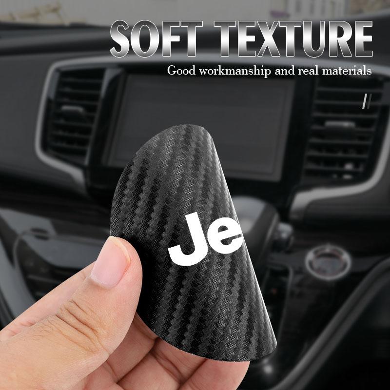 AKU3 2Pcs Car Logo Anti Slip Anti-noise Coaster Pad Auto Accessories For Jeep Grand Liberty Cherokee Wrangler JK Gladiator Compass Re