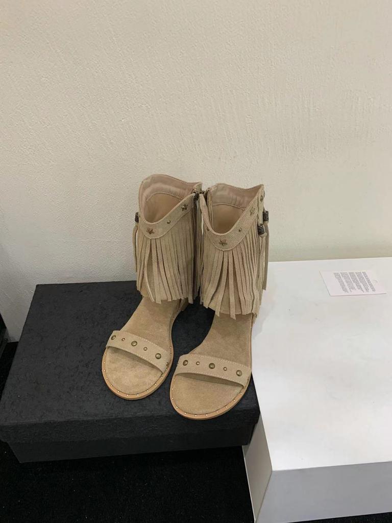 Женские ковбойские сапоги в римском стиле, модные, с застежкой-молнией сзади, до середины голени, с внутренним подъемом, женские туфли