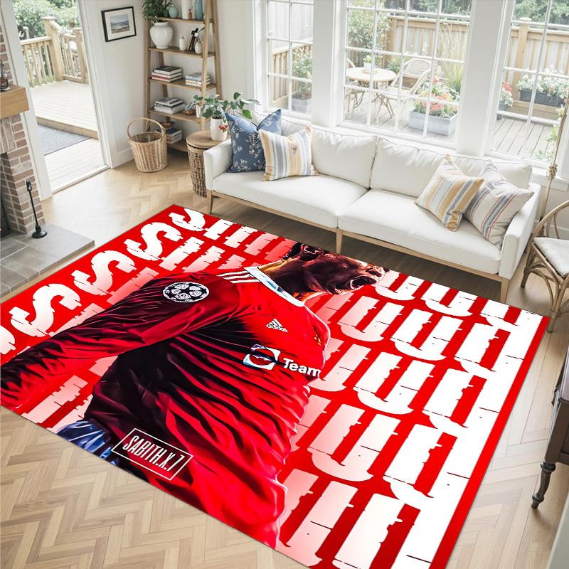Cristiano Ronaldo Design Crystal Velvet Carpet Cozy Non?Slip Printed Rug For Bedroom Living Room Entrance