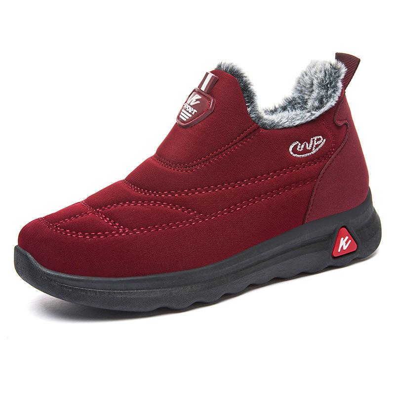 Хлопковая обувь новая пара женская обувь бархатные утепленные зимние сапоги с высоким голенищем теплые короткие ботинки морозостойкие на толстой подошве хлопковые ботинки