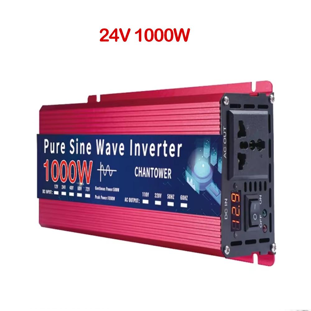 Чистый синусоидальный инвертор 12 В/24 В 220 В 1000 Вт 2200 Вт 3000 Вт 4000 Вт 5000 Вт DC в AC портативный преобразователь напряжения автомобильный солнечный инвертор