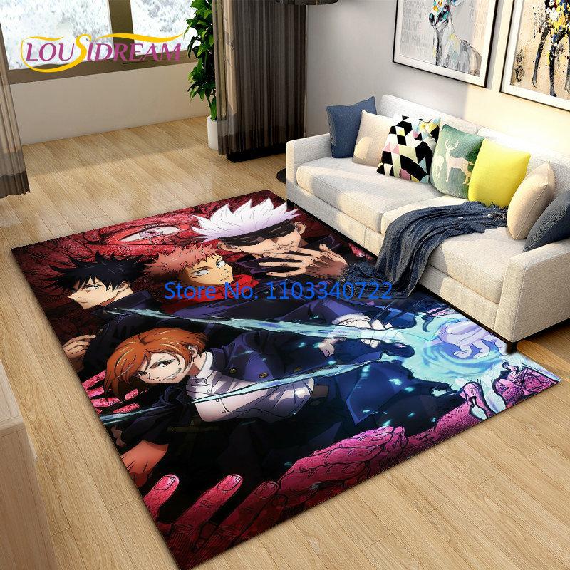 Коврик с рисунком аниме-джиу-джитсу кайсэн 120x160 см для декора гостиной, детской спальни, дивана, ванной комнаты, детского напольного коврика