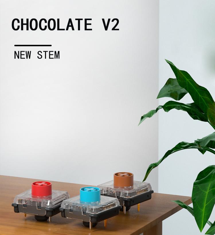 Kailh Choc V2 Низкопрофильный переключатель 1353 Chocolate V2 Механические переключатели для клавиатуры Индивидуальные DIY Щелчковые Тактильные Линейные Синие Красные Коричневые
