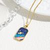 Light Luxury Square Colored Oil Drop Love & Universe Tarot Pendant Necklace, Individual Frigid Pendant