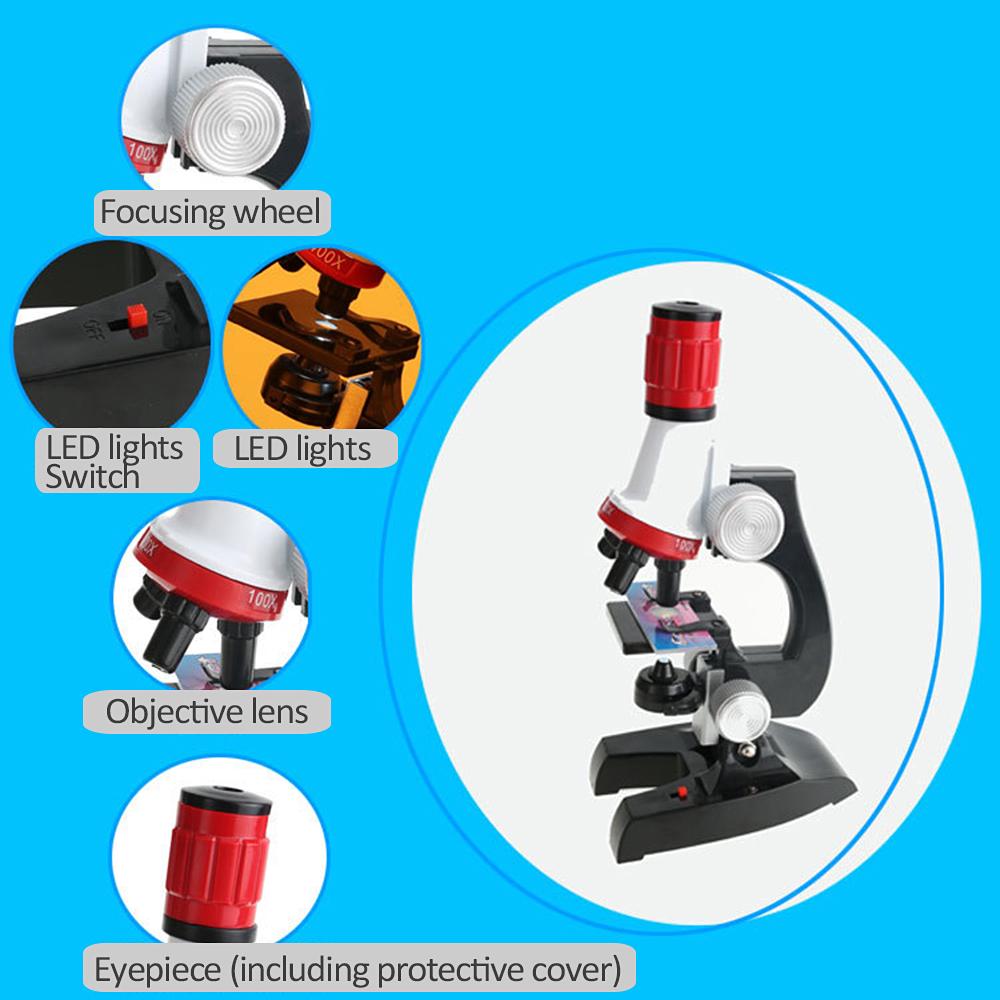 Микроскопный набор 1200x для детей Утонченное Образование Научная Игрушка Подарок Студенту