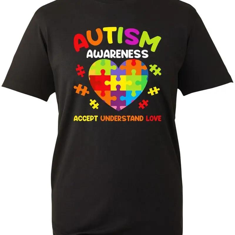 Autism Awareness T Shirt Accept Understand Love Puzzle Pieces Heart