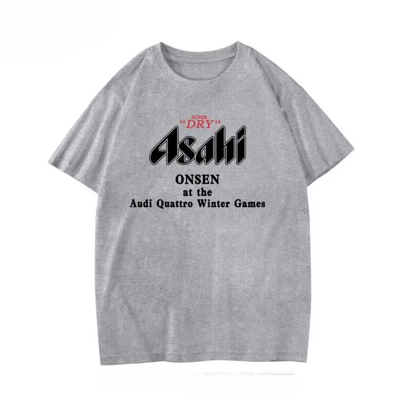 Япония Футболка Asahi Beer Asahi Японское Пиво С коротким рукавом Японская Свободная Летняя Мужская и Женская Парная Хлопок Короткий Рукав Принт