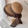 Соломенная шляпа женская летняя шляпа от солнца с большими полями шляпа от солнца для морского отдыха пляжная шляпа от солнца шляпа с бантом