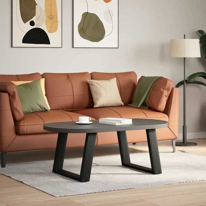 VidaXL Coffee Table Legs U-Shape 2 Pieces Black 70 X (42-43) Cm Steel 4012772