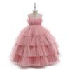 Girls' Mesh Bow Dress with Flutter Sleeves - Fashionable Catwalk Style