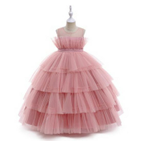 Girls' Mesh Bow Dress with Flutter Sleeves - Fashionable Catwalk Style