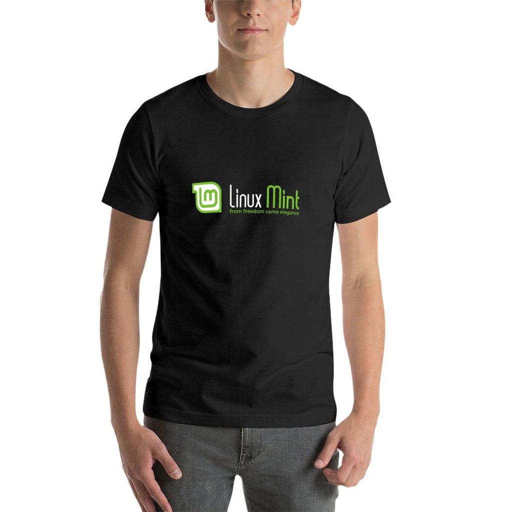 Linux Mint T-Shirt Blacks Baggy Shirts Tops Mens T Shirt Graphic