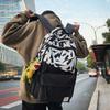 Letter Print Schoolbag Men's Large Capacity Backpack Student Travel Backpack