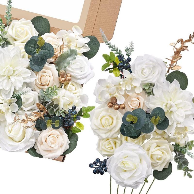 Искусственный цветок Подарочная коробка Искусственный цветочный букет Свадебный декоративный букет своими руками