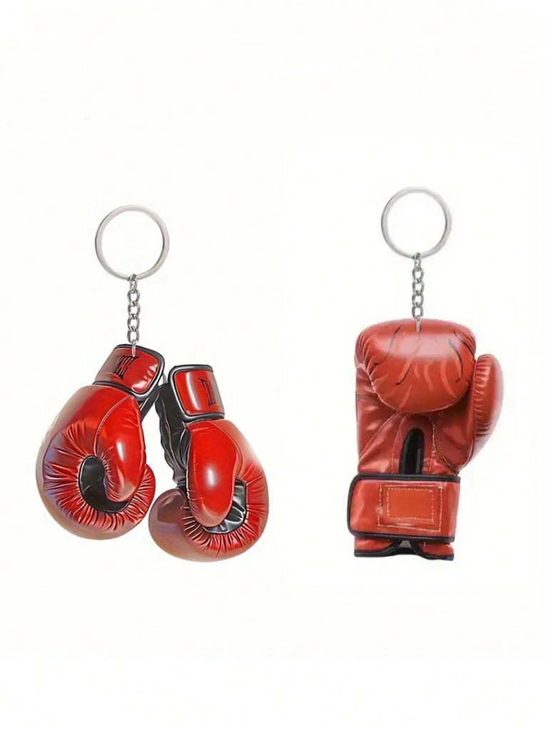 Boxing glove keychain, simple style, men's creative keychain, backpack pendant, round buckle easy to install
