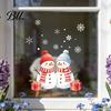 Creative Christmas Gift Ideas Snowman Static Glass Sticker, PVC Waterproof Window Decals for Holiday Removable Film Winter Home Decoration, Snowflake