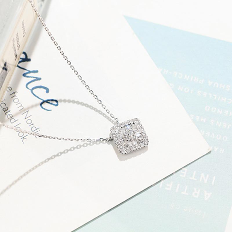 925 Серебряное модное микро-инкрустированное циркониевое ожерелье женская темпераментная цепочка на ключицу вечерние подарок на годовщину