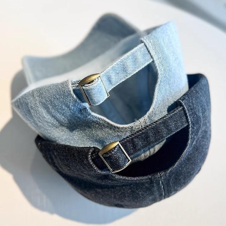 Бейсболка в стиле хип-хоп из денима для женщин и мужчин, однотонная кепка с застежкой-молнией, регулируемая солнцезащитная кепка JK Solid Y2K для корейских девушек и пап, кепки для дальнобойщиков