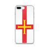 Coque iPhone - Guernesey - Drapeau - Souple - Multicolore - Verticale