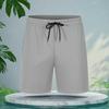 Мужские шорты с эластичной талией, регулируемые на шнурке, широкие шорты с карманами, однотонные пляжные повседневные шорты