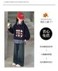 Girls' Autumn Set 2026 New Autumn Dress Girls' Big Kids' Western Style Cartoon Fake Two piece Hoodie Jeans Two piece Set
