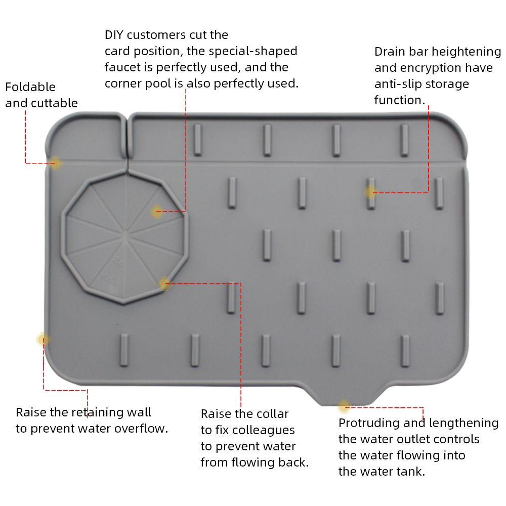 Drying Pads Water Splash Guard Faucet Absorbent Mat Splash-proof Splash Catcher Silicone Drain Pad