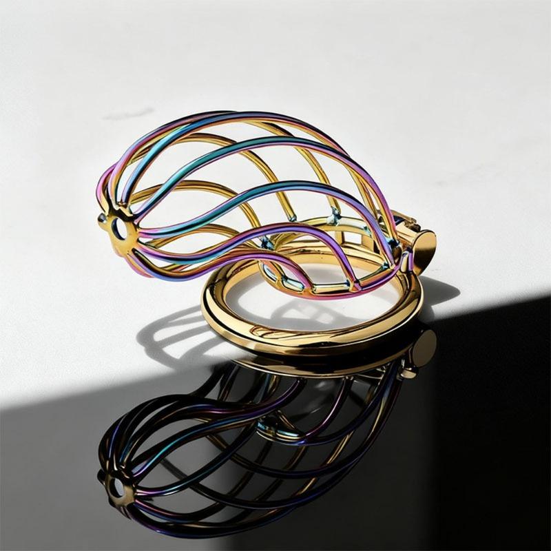 Color Men Chastity Device Metal Big Cock Cage Penis Lock Cock Ring BDSM Sex Toys for Men Chastity Belt Adult Erotic Products