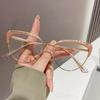 Personalized Luxury Metal Plain Glasses Women Clear Cat Eye Eyewear Anti-Blue Light Optical Spectacles Trendy Computer Glasses