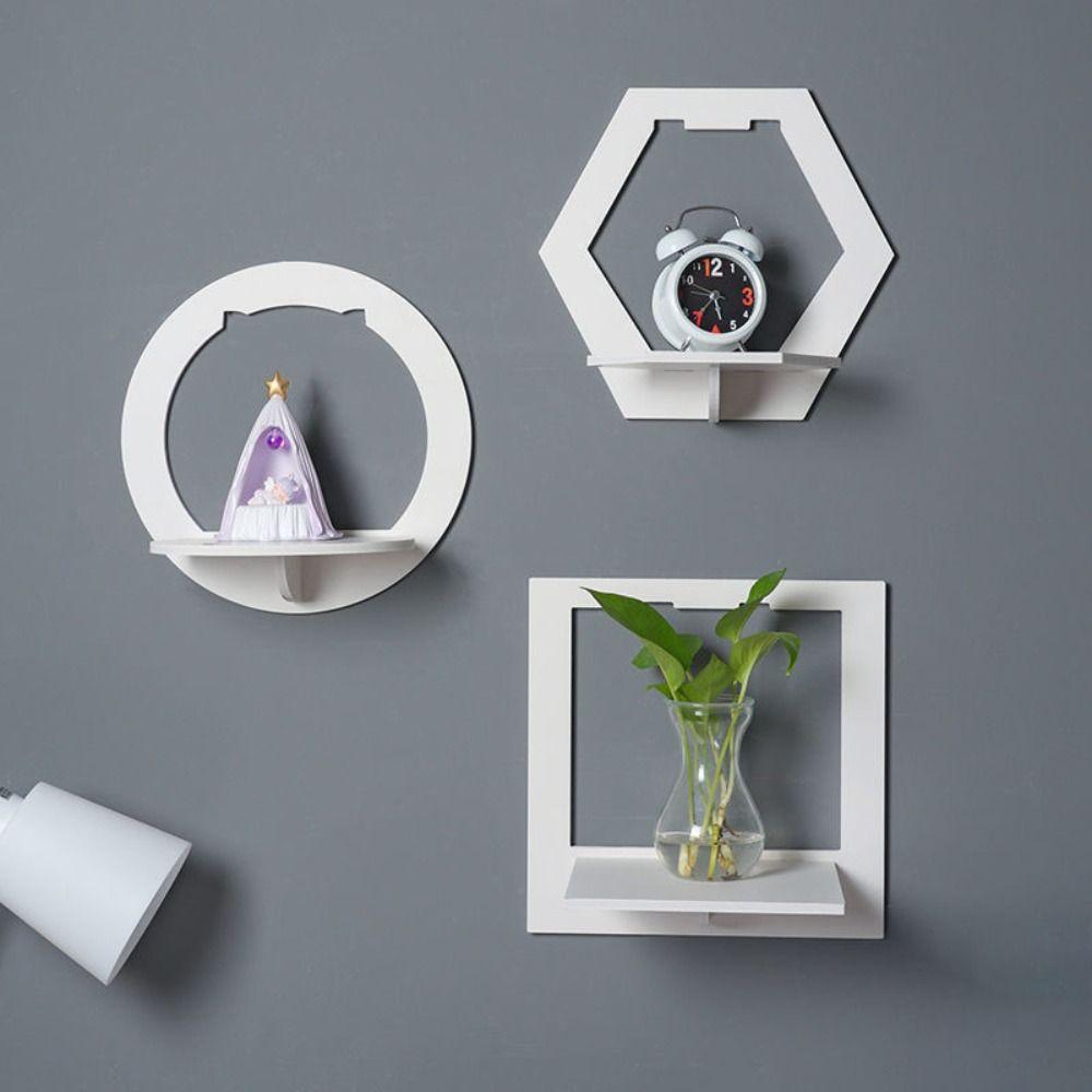PVC board Wall shelving rotundity/square/hexagon Wall display Wall decoration shelf  bedroom