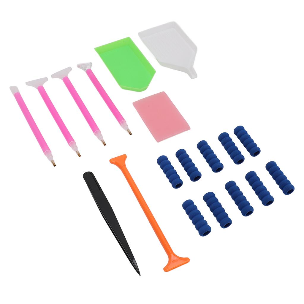 Набор инструментов для алмазной живописи из 19 предметов, повышающий эффективность, аксессуары для рисования стразами для начинающих