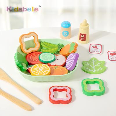 Деревянный набор продуктов для игры в pretend play, фрукты, овощи, модели, игрушки, образовательные кухонные аксессуары, подарок на вечеринку для малыша