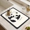 Panda Print Drain Mat Quick Absorbent Diatom Mud Tableware Dish Drying Mats Kitchen Insulation Pad Non Slip Desktop Table Mats