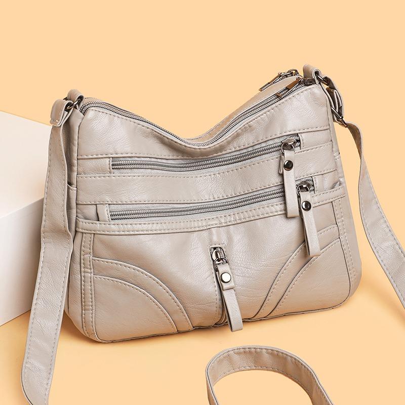 Мягкая кожаная сумка-мессенджер, наплечная сумка, простая сумка для мамы, женская новая модная универсальная ретро-сумка