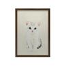 Plakat Kotek Na Beżowym Tle Plakat Kotek Na Beżowym Tle, 50X70 Cm, Rama Drewniana Ciemny Brąz, Papier Matowy 230 Gsm