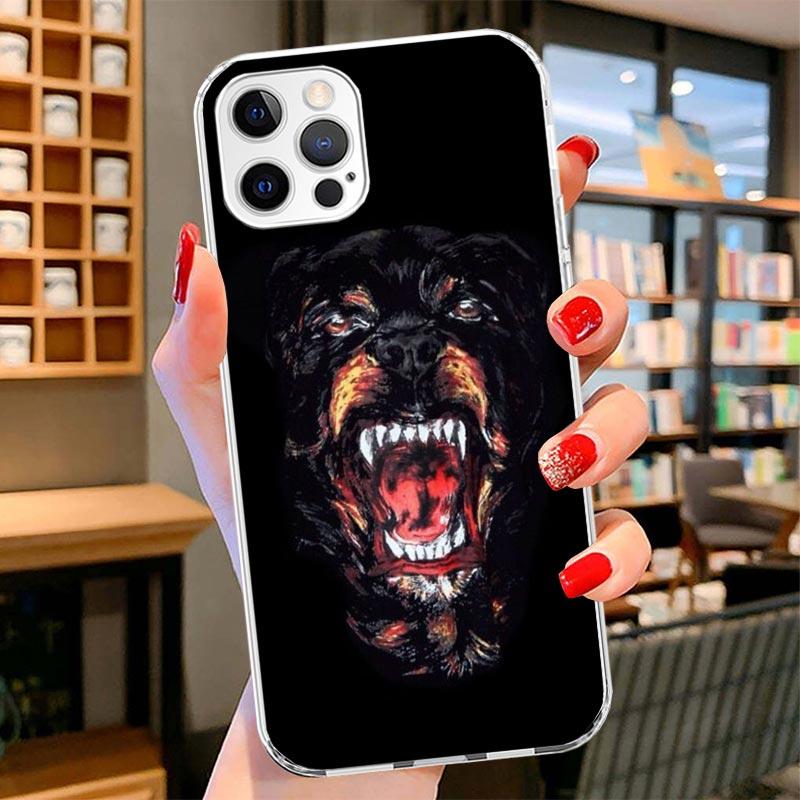 Чехол для телефона с изображением собаки породы ротвейлер Для iPhone 16 17 Air 15 14 Pro Max 16E Чехол для телефона 13 Mini 12 11 7 SE 8 Печатный узор Подходящие чехлы 1
