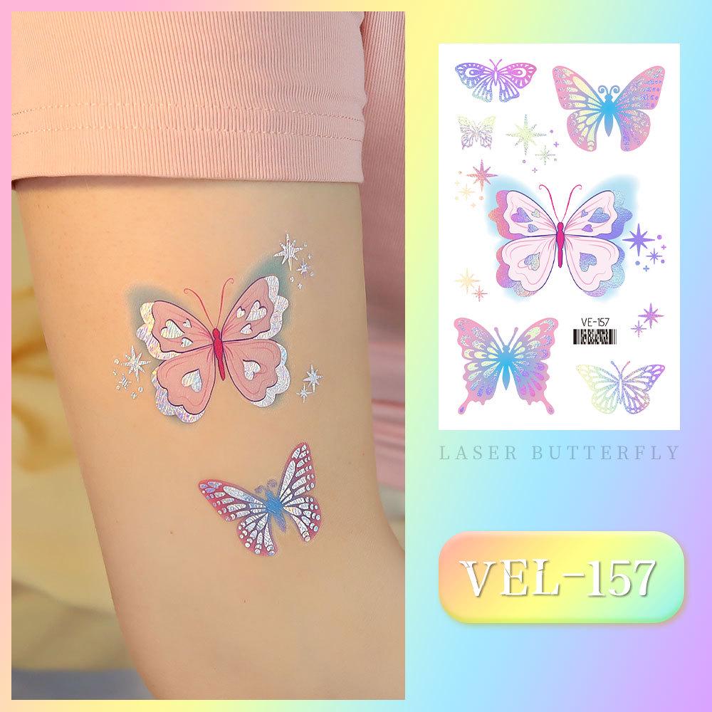 Waterproof Kids' Cartoon Tattoo Stickers: Princess, Butterfly & Mermaid Series