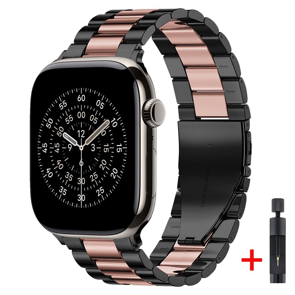 Металлический ремешок для Apple Watch 46мм 42мм 45мм 44мм 40 41мм Ultra 3 2 1 49мм Модный браслет iWatch Серии 11 10 9 8 7 6 5 SE3