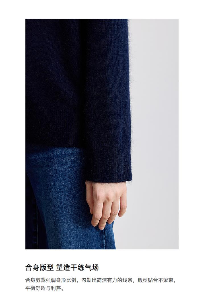 LILY Half High Collar Embroidered Knitted Sweater