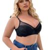 French Sexy Big Breasts Small Anti-sagging Large Size Underwear Thin Satin Splicing Lace Bra