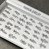 10Pcs Zircon collar ring - women's open adjustable bow finger ring for parties, decorative jewelry