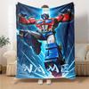 Optimus Prime In Action Pose Multipurpose Customizable Blanket Personalized Name Comfortable Texture Versatile For Sofa Couch Office Bed Picnics