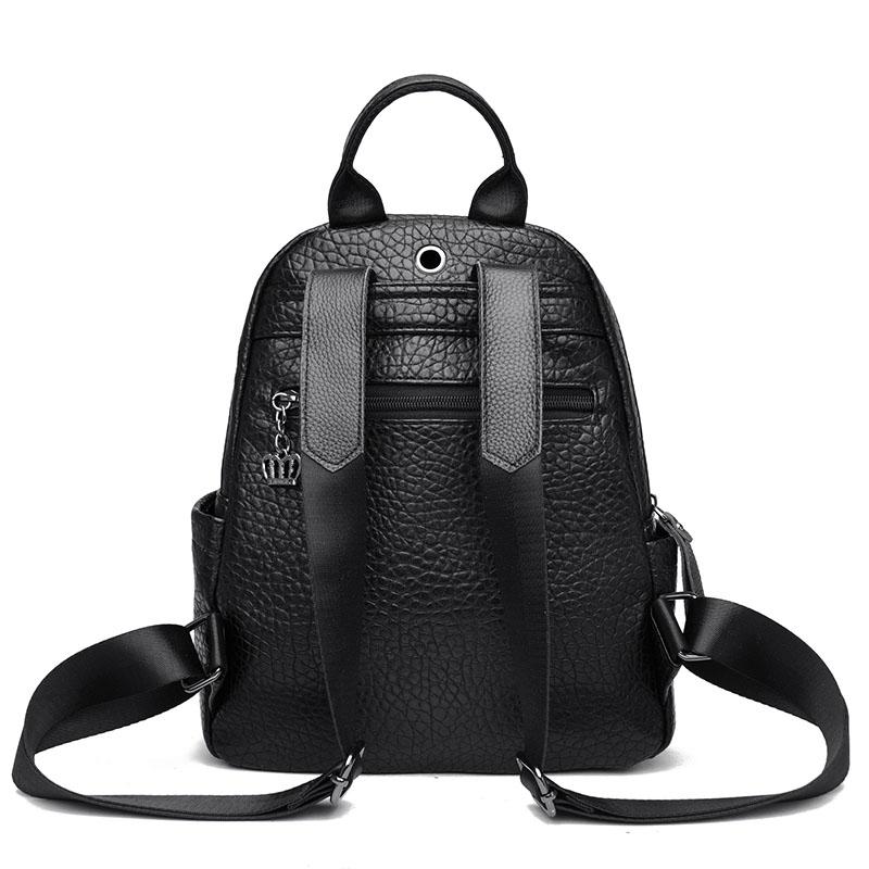 2023 Новейший модный женский рюкзак из искусственной кожи, простой мягкий школьный рюкзак большой вместимости для отдыха с большим карманом