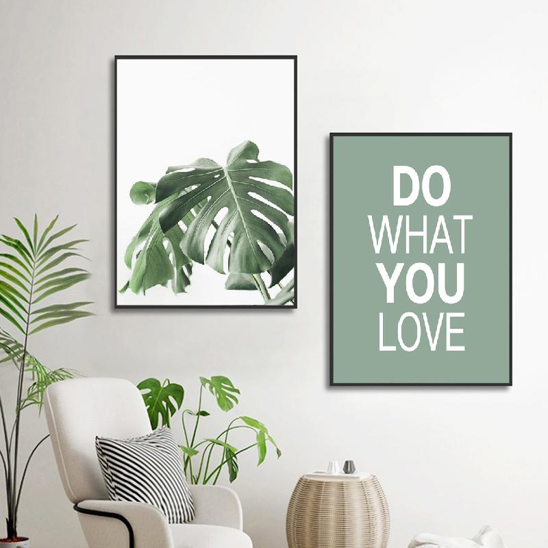 White Tulip Succulents Monstera Plant Wall Art Canvas Painting Nordic Posters And Prints Wall Pictures For Living Room Decor