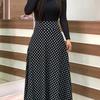 2024 European and American style flower print color matching short sleeved dress for women's large swing skirt
