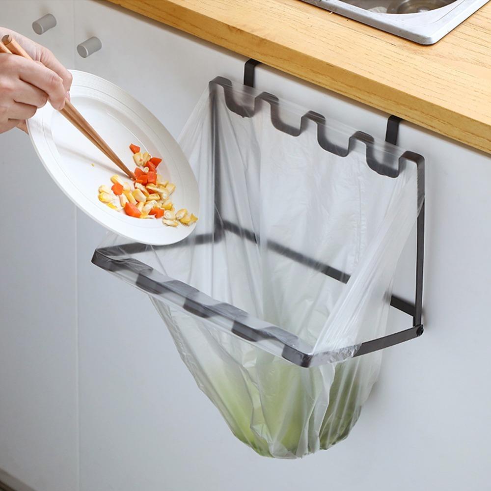 Over Cabinet Door Waste Bag Rack Hanging Type Garbage Bag Hanging Rack Trash Bag Holder Kitchen