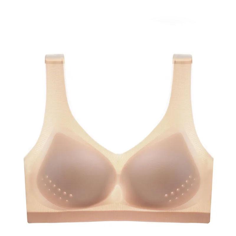 Ultra-thin Seamless Bra Women's Breathable Adjustment Type Without Steel Ring Large Size Comfortable and Vest Bra
