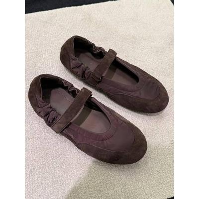 Версия из овчины~ ретро балетки с круглым носком и отделкой, женские туфли Мэри Джейн с неглубоким вырезом