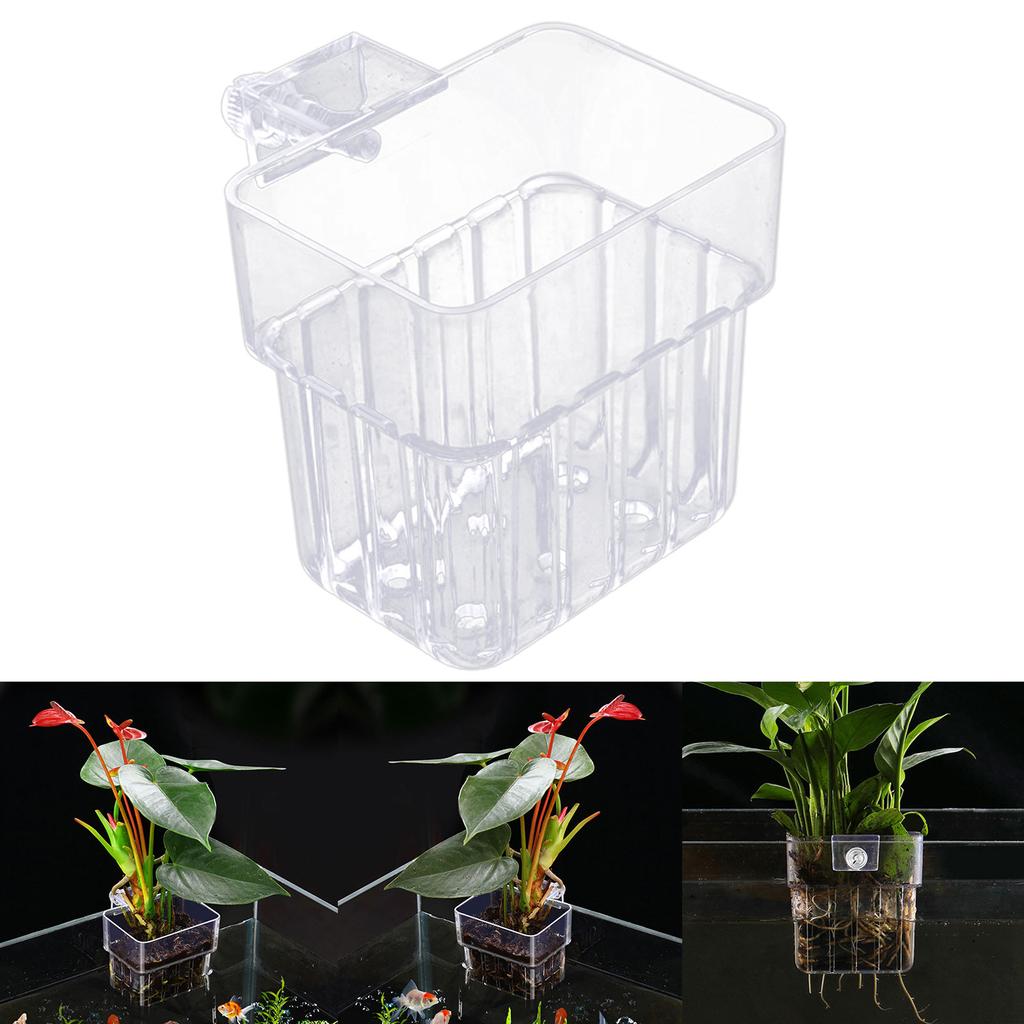Aquarium Plant Holder Aquatic Plant for Classical Rimmed Fish Tanks Hangings Pots for Rimless Aquascapes Decorations
