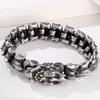Retro Style Men's Stainless Steel Dragon Link Chain Bracelet For Men Masuline Biker Jewelry With Gift Bag 8.3 Inch On Hand Band